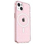 Σκληρή Πλάτη PC+TPU για iPhone 13 με glitter powder σχέδιο και συμβατότητα MagSafe από OEM, σε ροζ χρώμα.