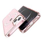 Σκληρή Πλάτη PC+TPU για iPhone 13 με glitter powder σχέδιο και συμβατότητα MagSafe από OEM, σε ροζ χρώμα.