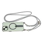 Σκληρή Πλάτη PC+TPU για iPhone 15 σε Γκρι χρώμα με μαγνητικό δακτύλιο, αναδιπλούμενο Stand και αποσπώμενο λουράκι ώμου 150cm.