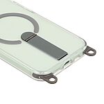 Σκληρή Πλάτη PC+TPU για iPhone 15 σε Γκρι χρώμα με μαγνητικό δακτύλιο, αναδιπλούμενο Stand και αποσπώμενο λουράκι ώμου 150cm.