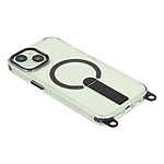 Σκληρή Πλάτη PC+TPU για iPhone 15 σε Μαύρο χρώμα με μαγνητικό δακτύλιο, αναδιπλούμενο Stand και αποσπώμενο λουράκι ώμου 150cm.