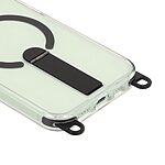 Σκληρή Πλάτη PC+TPU για iPhone 15 σε Μαύρο χρώμα με μαγνητικό δακτύλιο, αναδιπλούμενο Stand και αποσπώμενο λουράκι ώμου 150cm.
