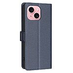 Flip Πορτοφόλι από Συνθετικό Δέρμα (PU) για iPhone 15 από BINFEN COLOR BF32 σε Μπλε χρώμα με RFID προστασία, Wallet και Stand.