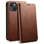 Flip Πορτοφόλι από Συνθετικό Δέρμα (PU) με TPU για iPhone 15 από SUTENI Calf Texture σε Καφέ χρώμα με θήκες καρτών και βάση στήριξης.