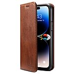 Flip Πορτοφόλι από Συνθετικό Δέρμα (PU) με TPU για iPhone 15 από SUTENI Calf Texture σε Καφέ χρώμα με θήκες καρτών και βάση στήριξης.