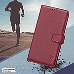 Flip Πορτοφόλι από Συνθετικό Δέρμα (PU) για iPhone 15 από BINFEN COLOR BF32 σε Κόκκινο με RFID προστασία, θήκες καρτών και Stand.