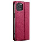 Flip Πορτοφόλι από Συνθετικό Δέρμα (PU) με TPU για iPhone 15 από LC.IMEEKE L1 Series σε Κόκκινο, με θήκες καρτών και ενσωματωμένη βάση στήριξης.