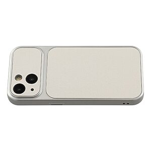 Πλάτη από Συνθετικό Δέρμα (PU) με TPU για iPhone 15 σε Λευκό χρώμα με υφή sheepskin για πολυτελή αίσθηση και ανθεκτική προστασία.