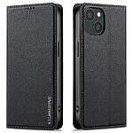 Flip Πορτοφόλι από Συνθετικό Δέρμα (PU) με TPU για iPhone 15 από LC.IMEEKE L1 Series σε Μαύρο χρώμα με θήκες καρτών και αναδιπλούμενη βάση στήριξης.