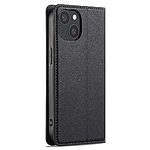 Flip Πορτοφόλι από Συνθετικό Δέρμα (PU) με TPU για iPhone 15 από LC.IMEEKE L1 Series σε Μαύρο χρώμα με θήκες καρτών και αναδιπλούμενη βάση στήριξης.