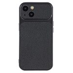 Πλάτη από Συνθετικό Δέρμα (PU) με TPU για iPhone 15 σε Μαύρο χρώμα με υφή sheepskin, ανυψωμένα χείλη κάμερας και ακριβείς εγκοπές.