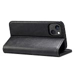 Flip Πορτοφόλι από Συνθετικό Δέρμα (PU) με TPU για iPhone 15 από SUTENI σε Μαύρο χρώμα με θήκες καρτών και ενσωματωμένο stand.