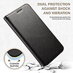 Flip Πορτοφόλι από Συνθετικό Δέρμα (PU) με TPU για iPhone 15 από SUTENI σε Μαύρο χρώμα με θήκες καρτών και ενσωματωμένο stand.
