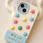 Πλάτη Σιλικόνης για iPhone 15 με χαριτωμένο 3D σχέδιο από πολύχρωμα αστέρια. Εξαιρετική απορρόφηση κρούσεων, ανυψωμένες άκρες για προστασία κάμερας.