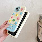 Πλάτη Σιλικόνης για iPhone 15 με χαριτωμένο 3D σχέδιο από πολύχρωμα αστέρια. Εξαιρετική απορρόφηση κρούσεων, ανυψωμένες άκρες για προστασία κάμερας.
