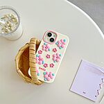 Πλάτη Σιλικόνης για iPhone 15 από OEM με χαριτωμένο 3D floral σχέδιο σε ροζ χρώμα. Προστασία από πτώσεις με ανυψωμένες άκρες γύρω από την κάμερα.
