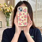 Πλάτη Σιλικόνης για iPhone 15 από OEM με χαριτωμένο 3D floral σχέδιο σε ροζ χρώμα. Προστασία από πτώσεις με ανυψωμένες άκρες γύρω από την κάμερα.