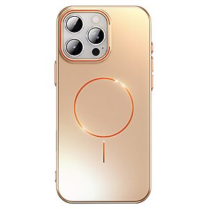 Σκληρή Πλάτη PC για iPhone 16 Pro Max σε Desert Gold χρώμα με MagSafe και ενσωματωμένο Kickstand για hands-free προβολή.