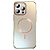 Σκληρή Πλάτη PC για iPhone 16 Pro Max σε Γκρι χρώμα με MagSafe και ενσωματωμένο Stand από χρυσό πλαίσιο φακού για hands-free προβολή.