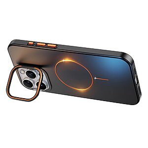 Σκληρή Πλάτη PC για iPhone 16 Pro Max σε Μαύρο χρώμα με MagSafe και ενσωματωμένο Kickstand για hands-free προβολή. Στρατιωτική προστασία από πτώσεις.