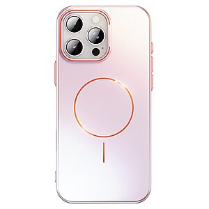Σκληρή Πλάτη PC για iPhone 16 Pro Max σε Ροζ χρώμα με MagSafe και ενσωματωμένο Stand για hands-free προβολή. Στρατιωτική προστασία από πτώσεις.