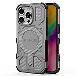 Σκληρή Πλάτη PC+TPU για iPhone 16 Pro Max από OEM BIBERCAS J-16 Series σε Γκρι χρώμα με MagSafe και ενισχυμένες γωνίες airbag.