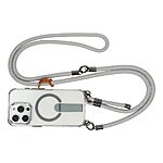 Σκληρή Πλάτη PC+TPU για iPhone 16 Pro Max σε Γκρι χρώμα με MagSafe, ενσωματωμένο Stand και ρυθμιζόμενο Λουράκι 220cm για hands-free χρήση.