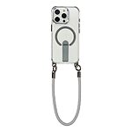 Σκληρή Πλάτη PC+TPU για iPhone 16 Pro Max σε Γκρι χρώμα με MagSafe, ενσωματωμένο Stand και ρυθμιζόμενο Λουράκι 220cm για hands-free χρήση.