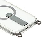 Σκληρή Πλάτη PC+TPU για iPhone 16 Pro Max σε Γκρι χρώμα με MagSafe, ενσωματωμένο Stand και ρυθμιζόμενο Λουράκι 220cm για hands-free χρήση.