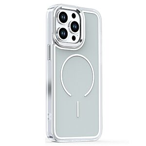 Σκληρή Πλάτη PC+TPU για iPhone 16 Pro Max με ηλεκτρολυτικό φινίρισμα και MagSafe συμβατότητα σε Γκρι (Titanium) χρώμα. Προστασία κάμερας και μεταλλικά κουμπιά.