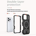 Σκληρή Πλάτη PC+TPU για iPhone 16 Pro Max από OEM BIBERCAS J-16 Series σε Μαύρο χρώμα με MagSafe και ενισχυμένες γωνίες αερόσακου.