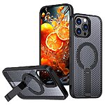 Σκληρή Πλάτη PC+TPU για iPhone 16 Pro Max σε Μαύρο χρώμα με ενσωματωμένο Stand και μαγνητική συμβατότητα. Διπλή προστασία με αποτελεσματική απαγωγή θερμότητας.