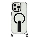 Σκληρή Πλάτη PC+TPU για iPhone 16 Pro Max από OEM σε Μαύρο χρώμα με MagSafe, ενσωματωμένο Stand και ρυθμιζόμενο λουράκι 220cm.