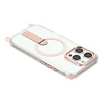 Σκληρή Πλάτη PC+TPU για iPhone 16 Pro Max με MagSafe, ενσωματωμένο kickstand και ρυθμιζόμενο λουράκι 220cm σε Ροζ χρώμα.