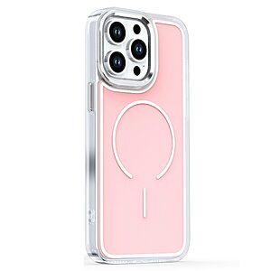Πλάτη TPU για iPhone 16 Pro Max από OEM σε Ροζ χρώμα με ηλεκτρογαλβανικό φινίρισμα ακρυλικής πλάτης και MagSafe συμβατότητα.
