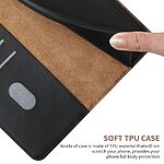 Flip Πορτοφόλι από Αυθεντικό Δέρμα για OnePlus Nord 6 5G σε Μαύρο χρώμα με θήκες καρτών, ρυθμιζόμενη βάση στήριξης και μαγνητικό κούμπωμα.