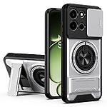 Σκληρή Πλάτη PC+TPU για OnePlus Nord 6 5G από OEM σε Ασημί χρώμα, με μαγνητικό δακτύλιο, περιστρεφόμενο Stand και προστατευτικό κάλυμμα κάμερας.