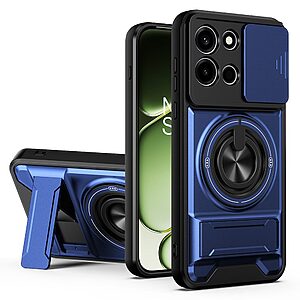 Σκληρή Πλάτη PC+TPU για OnePlus Nord 6 5G από OEM σε Μπλε χρώμα με μαγνητικό δαχτυλίδι, περιστρεφόμενο Stand και Slider κάμερας.