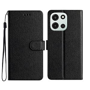 Flip Πορτοφόλι από Συνθετικό Δέρμα (PU) με TPU για OnePlus Nord 6 5G σε Μαύρο χρώμα με θήκες καρτών, stand και λουράκι καρπού.