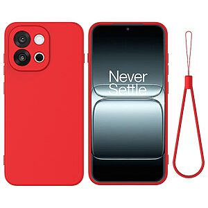 Πλάτη Σιλικόνης για OnePlus Nord 6 5G από OEM σε Κόκκινο χρώμα με μαλακή ίνα και λουράκι καρπού για ασφαλή μεταφορά.