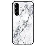 Σκληρή Πλάτη PC+Tempered Glass για Samsung Galaxy A37 5G από OEM σε Λευκό χρώμα με μοτίβο μαρμάρου και τριπλή προστασία.