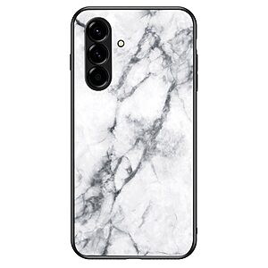 Σκληρή Πλάτη PC+Tempered Glass για Samsung Galaxy A37 5G από OEM σε Λευκό χρώμα με μοτίβο μαρμάρου και τριπλή προστασία.