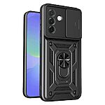 Σκληρή Πλάτη PC+TPU για Samsung Galaxy A37 5G από OEM σε Μαύρο χρώμα με περιστρεφόμενο Stand και προστασία κάμερας.