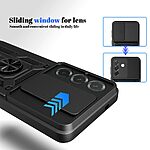 Σκληρή Πλάτη PC+TPU για Samsung Galaxy A37 5G από OEM σε Μαύρο χρώμα με περιστρεφόμενο Stand και προστασία κάμερας.