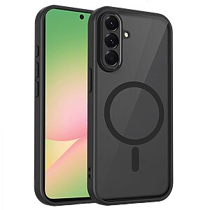 Σκληρή Πλάτη PC+TPU για Samsung Galaxy A37 5G από OEM σε Μαύρο χρώμα με ματ φινίρισμα, μαγνητικό δαχτυλίδι MagSafe και αερόσακους anti-drop.