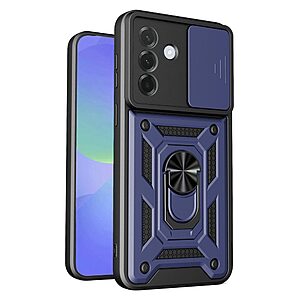 Σκληρή Πλάτη PC+TPU για Samsung Galaxy A37 5G από OEM σε Μπλε χρώμα με περιστρεφόμενο Stand και προστασία φακού κάμερας.