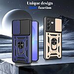 Σκληρή Πλάτη PC+TPU για Samsung Galaxy A37 5G από OEM σε Μπλε χρώμα με περιστρεφόμενο Stand και προστασία φακού κάμερας.