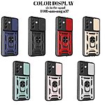 Σκληρή Πλάτη PC+TPU για Samsung Galaxy A37 5G από OEM σε Μπλε χρώμα με περιστρεφόμενο Stand και προστασία φακού κάμερας.
