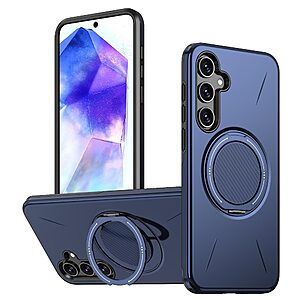 Σκληρή Πλάτη PC+TPU για Samsung Galaxy A37 5G από OEM σε Μπλε χρώμα με περιστρεφόμενο Stand 360° και συμβατότητα MagSafe.