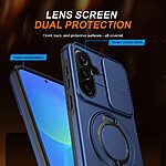 Σκληρή Πλάτη PC+TPU για Samsung Galaxy A37 5G από OEM σε Μπλε χρώμα με δακτύλιο 360° και μαγνητικό κλείδωμα για βάση αυτοκινήτου.